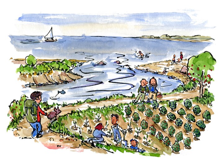 Tegning fra en kyststi